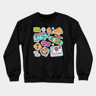 Sticker Abstract Crewneck Sweatshirt